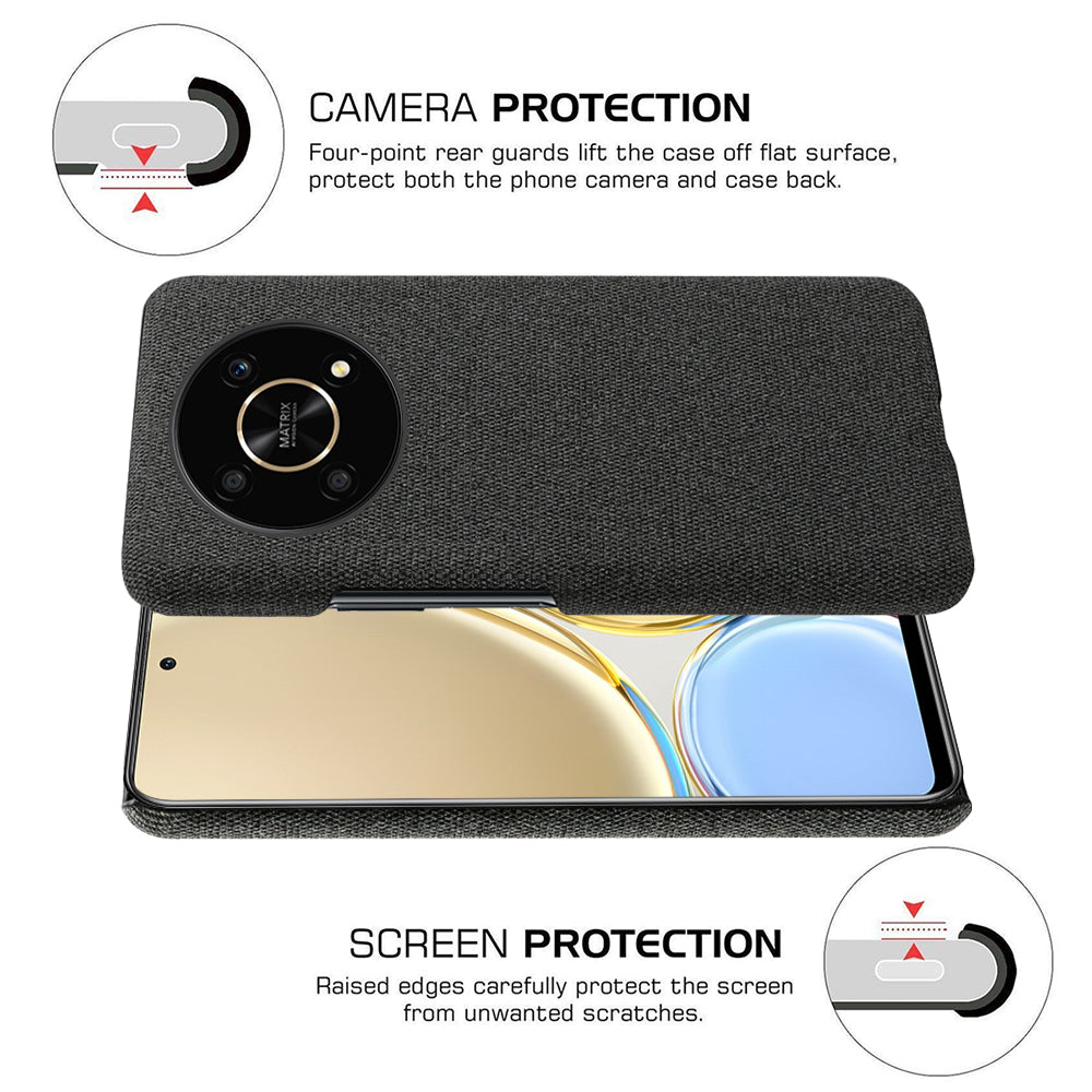 For Honor X30/X9 5G/Magic 4 Lite 5G Solid Color Cloth Coated Phone Case Incomplete Covering Hard PC Protective Cover