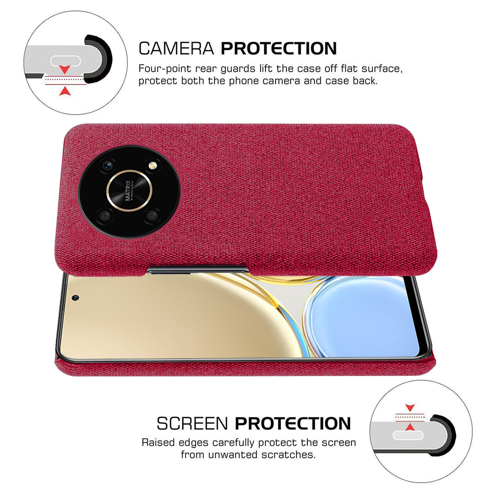 For Honor X30/X9 5G/Magic 4 Lite 5G Solid Color Cloth Coated Phone Case Incomplete Covering Hard PC Protective Cover