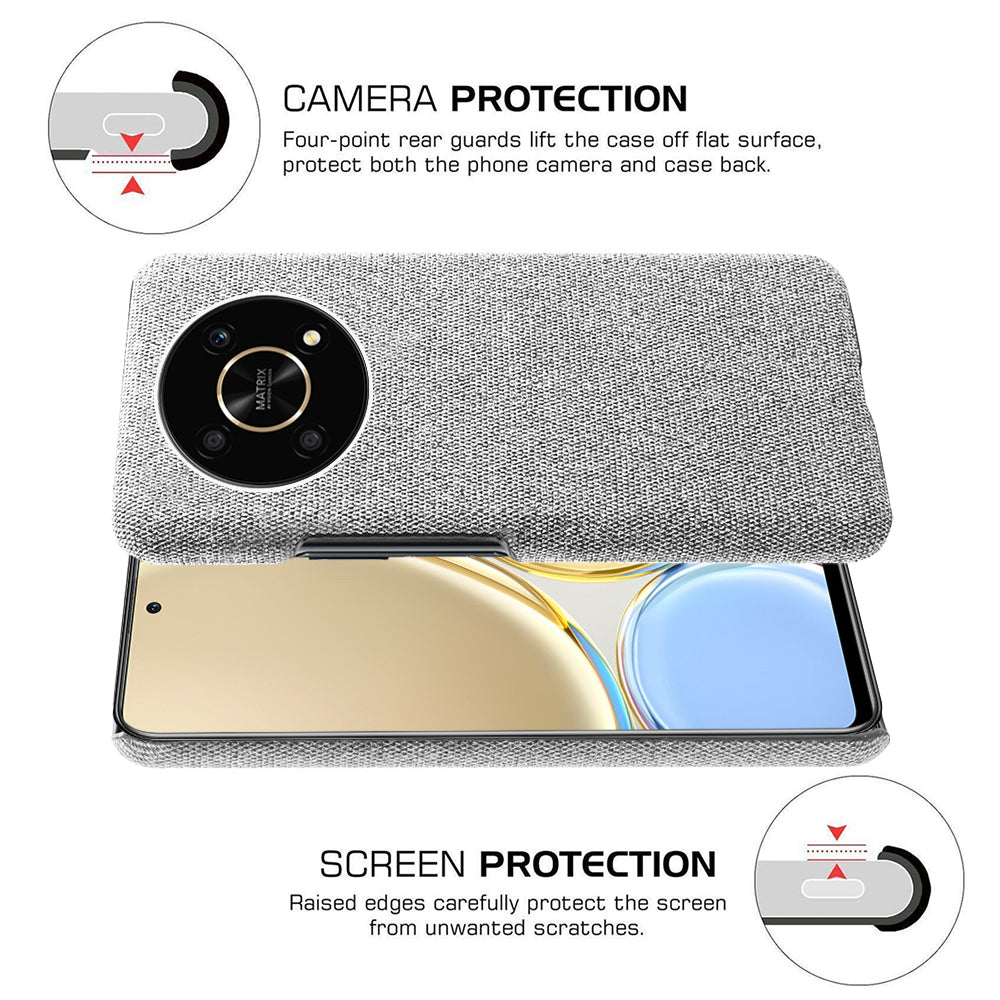 For Honor X30/X9 5G/Magic 4 Lite 5G Solid Color Cloth Coated Phone Case Incomplete Covering Hard PC Protective Cover