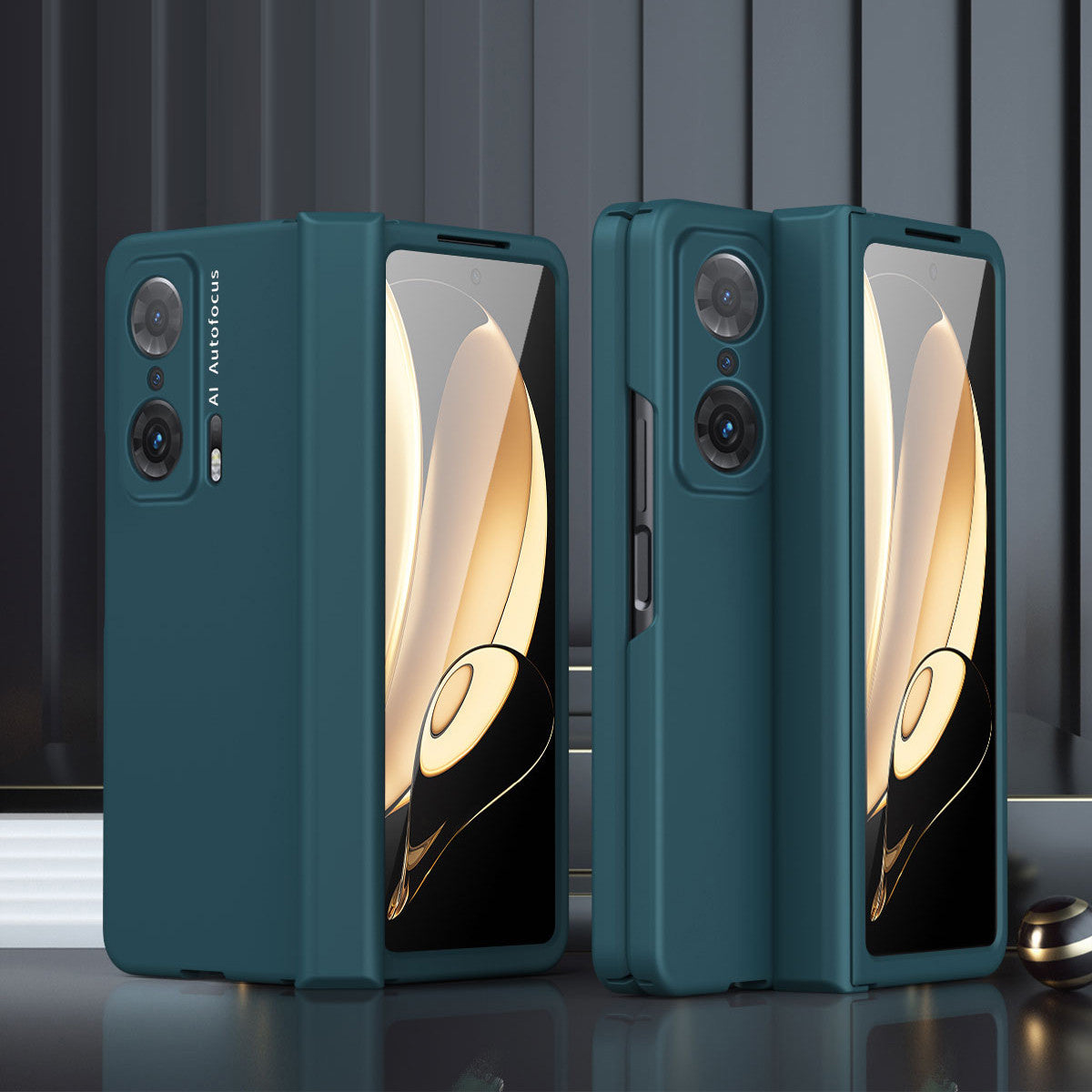 For Honor Magic V Hinge Design All-round Coverage Hard PC Folding Phone Case Cover with Glass Screen Protector