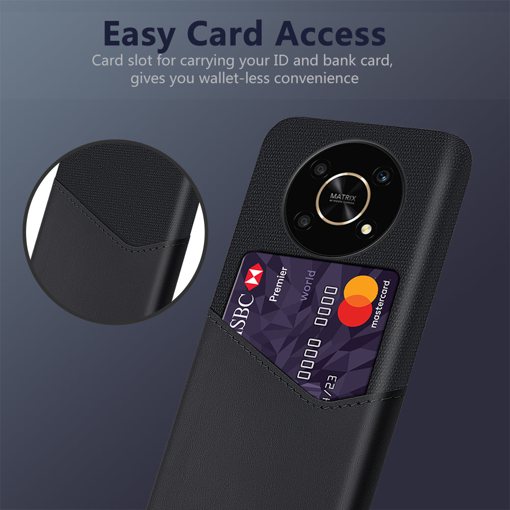 For Honor X30/X9 5G/Magic 4 Lite 5G Mobile Phone Protective Case Soft Cloth + PC + PU Leather Back Cover with Card Slot Holder