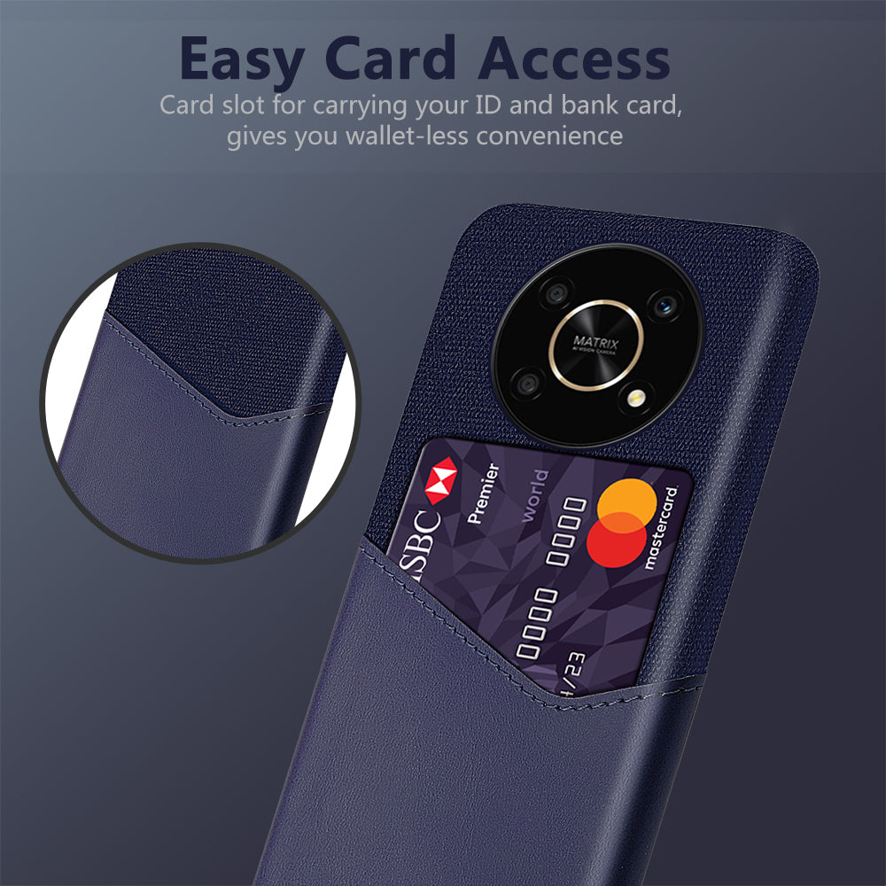 For Honor X30/X9 5G/Magic 4 Lite 5G Mobile Phone Protective Case Soft Cloth + PC + PU Leather Back Cover with Card Slot Holder