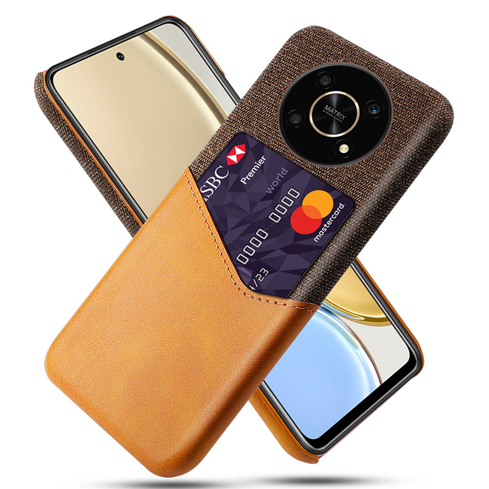For Honor X30/X9 5G/Magic 4 Lite 5G Mobile Phone Protective Case Soft Cloth + PC + PU Leather Back Cover with Card Slot Holder