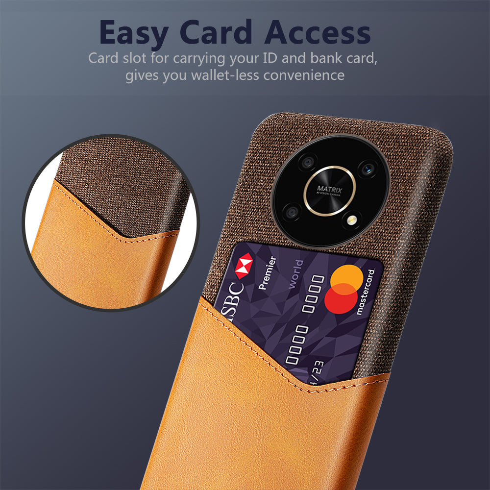 For Honor X30/X9 5G/Magic 4 Lite 5G Mobile Phone Protective Case Soft Cloth + PC + PU Leather Back Cover with Card Slot Holder