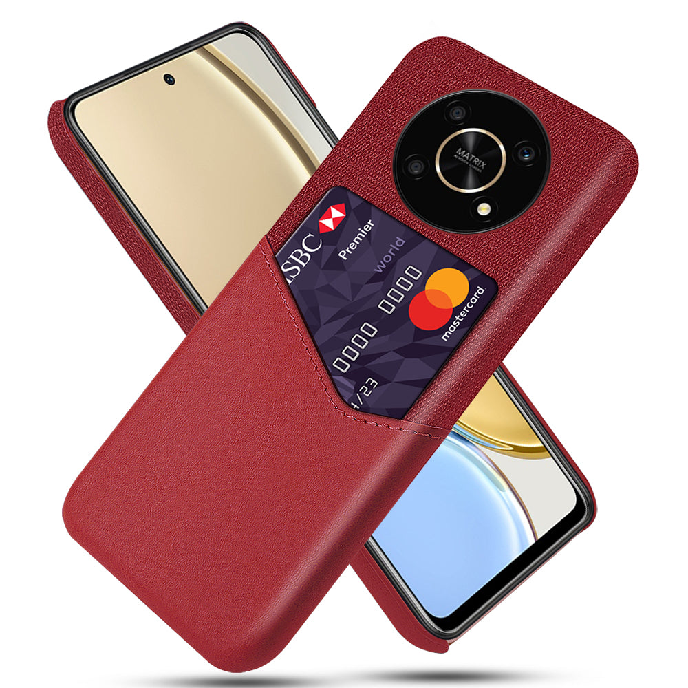 For Honor X30/X9 5G/Magic 4 Lite 5G Mobile Phone Protective Case Soft Cloth + PC + PU Leather Back Cover with Card Slot Holder