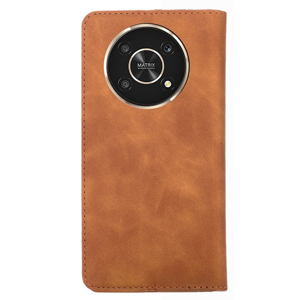 For Honor X30/X9 5G/Magic 4 Lite 5G Auto-absorbed Magnetic Shockproof Skin-touch Feeling Case PU Leather Stand Anti-scratch Mobile Phone Cover