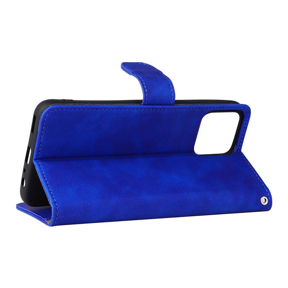 For Honor X8 Skin-touch Feeling Wallet Phone Case Flip Folio PU Leather Folding Stand Cover with Strap
