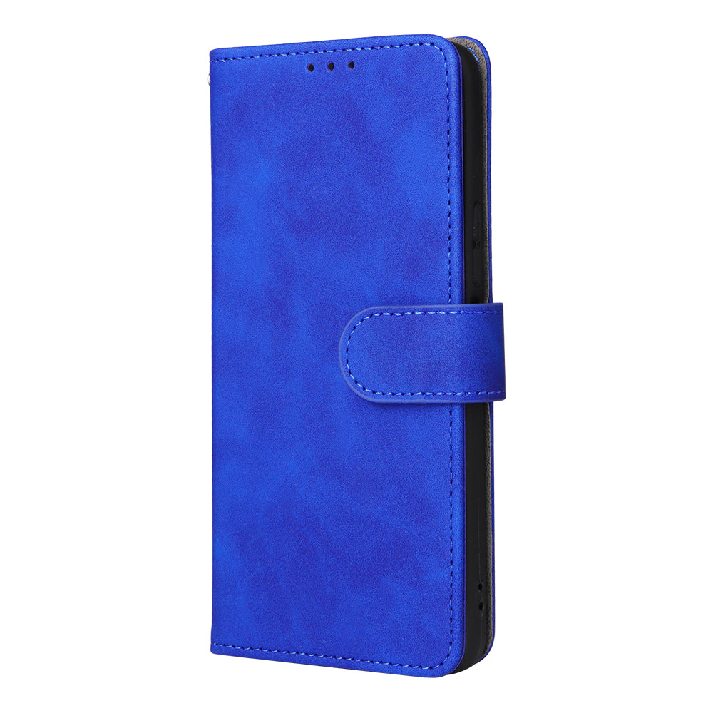 For Honor X8 Skin-touch Feeling Wallet Phone Case Flip Folio PU Leather Folding Stand Cover with Strap