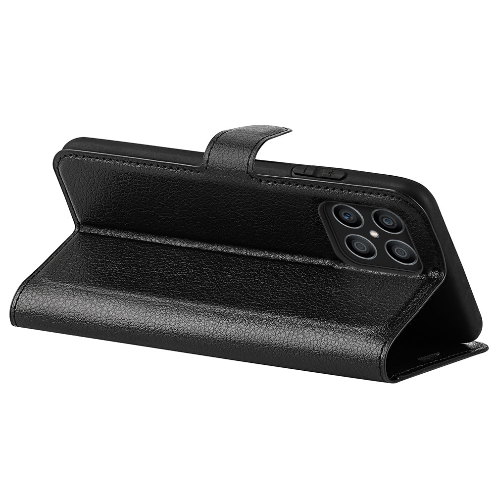 For Honor X8 Litchi Texture PU Leather Wallet Mobile Phone Case Stand Function Drop-proof Phone Cover
