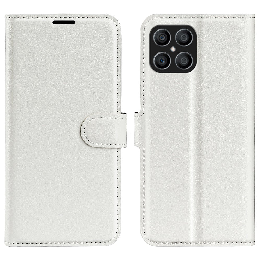 For Honor X8 Litchi Texture PU Leather Wallet Mobile Phone Case Stand Function Drop-proof Phone Cover