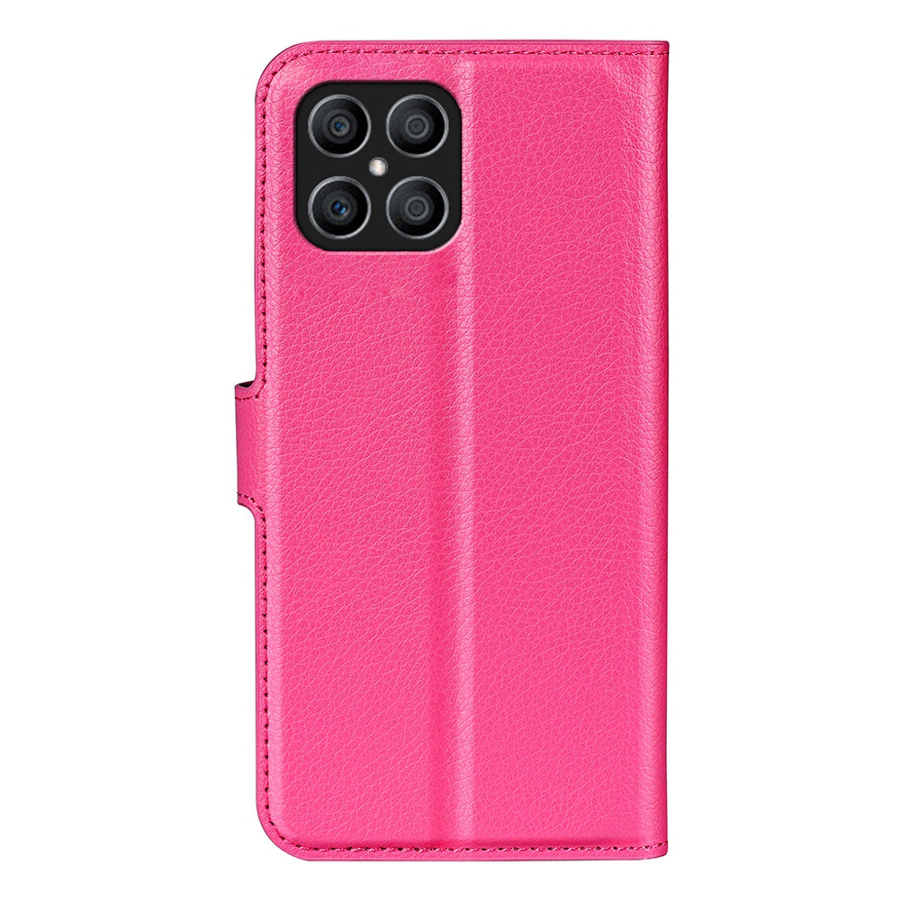 For Honor X8 Litchi Texture PU Leather Wallet Mobile Phone Case Stand Function Drop-proof Phone Cover