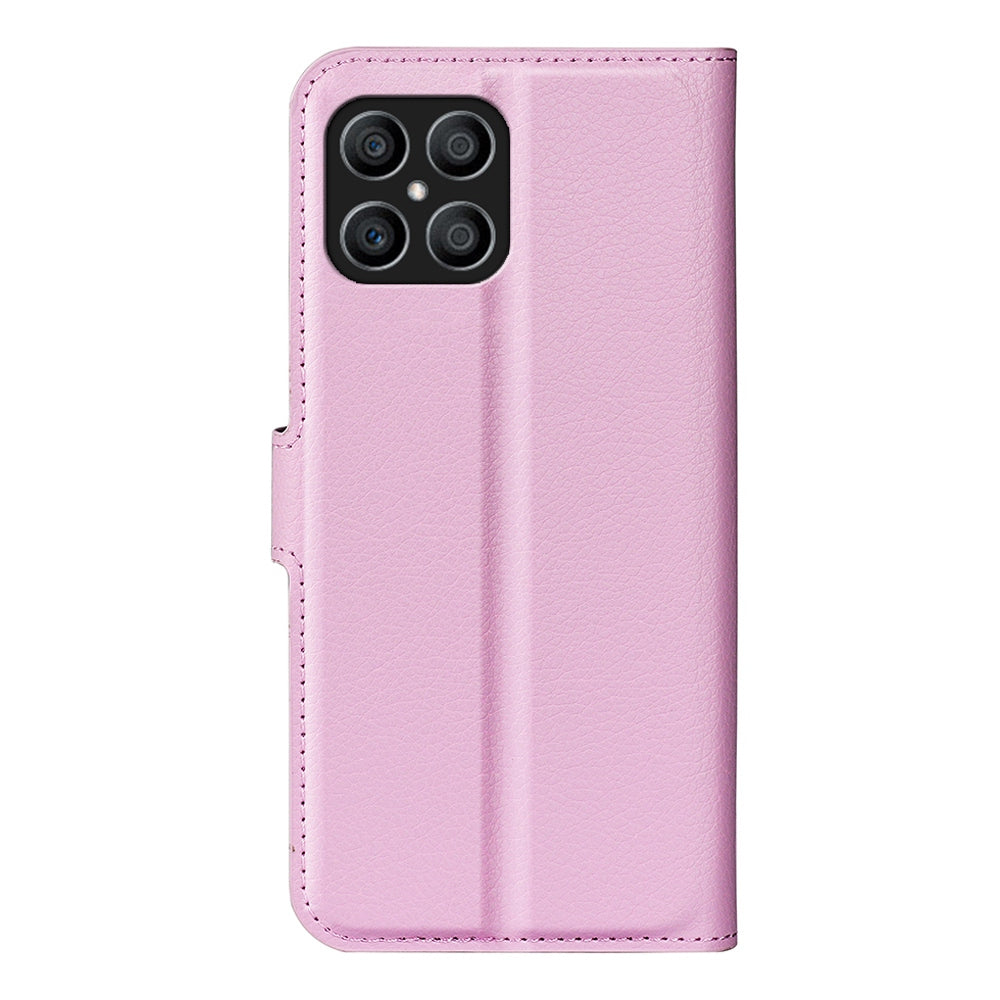 For Honor X8 Litchi Texture PU Leather Wallet Mobile Phone Case Stand Function Drop-proof Phone Cover