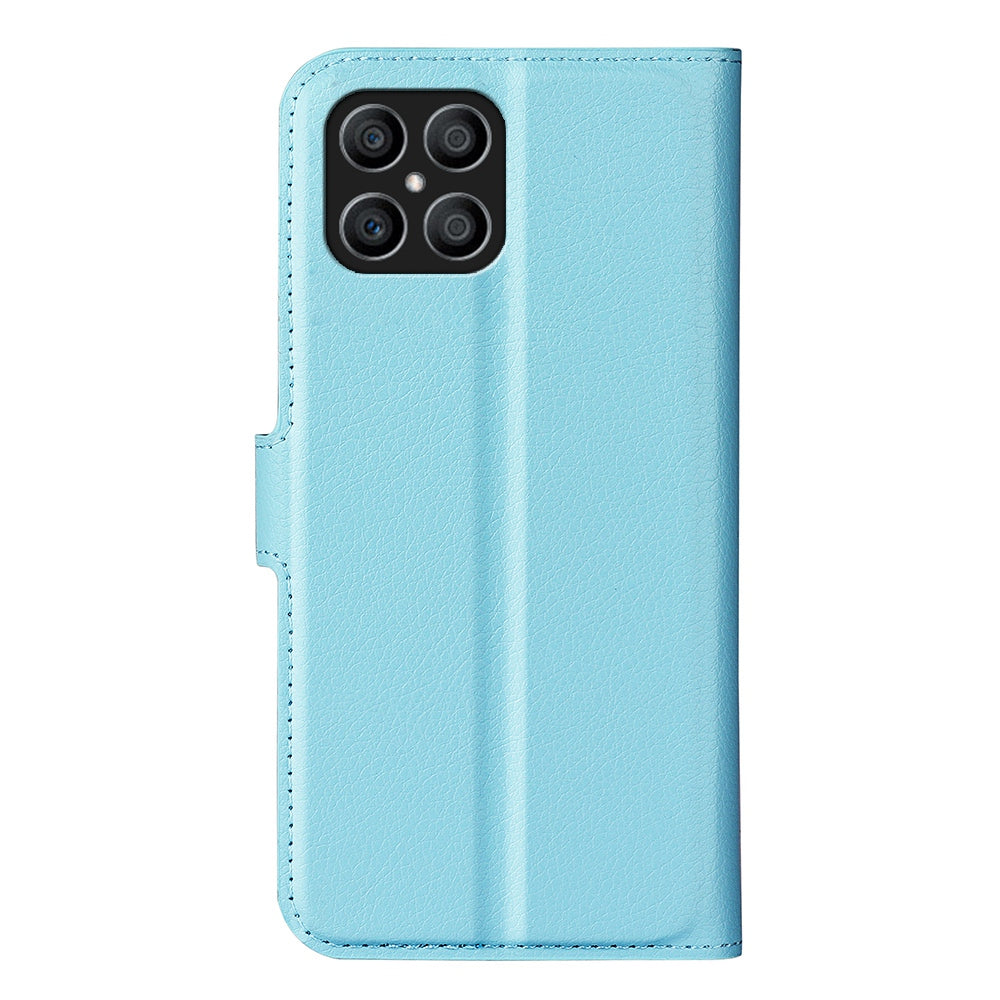 For Honor X8 Litchi Texture PU Leather Wallet Mobile Phone Case Stand Function Drop-proof Phone Cover