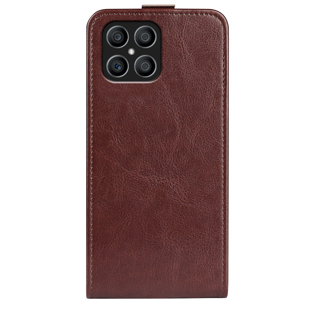 For Honor X8 Crazy Horse Texture Vertical Flip PU Leather Case Mobile Phone Shell with Card Holder
