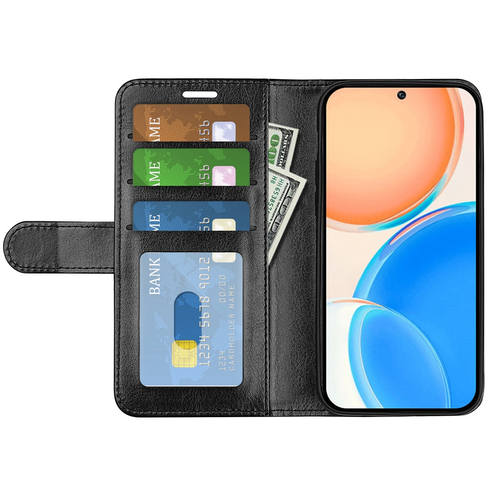 For Honor X8 Crazy Horse Texture Cell Phone Cover Folio Flip Leather Wallet Stand Protective Case