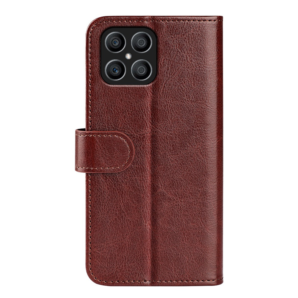 For Honor X8 Crazy Horse Texture Cell Phone Cover Folio Flip Leather Wallet Stand Protective Case