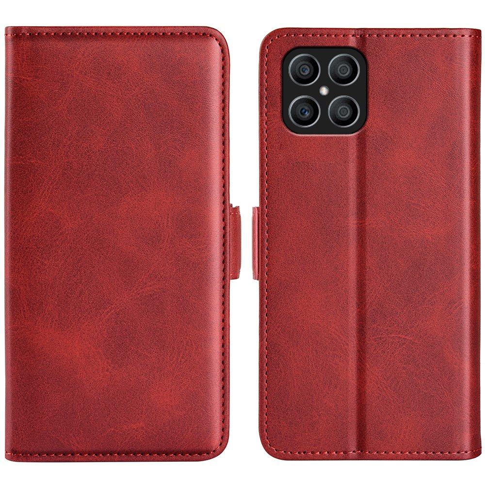 For Honor X8 Textured PU Leather Phone Case Foldable Stand Wallet Function Protective Cover