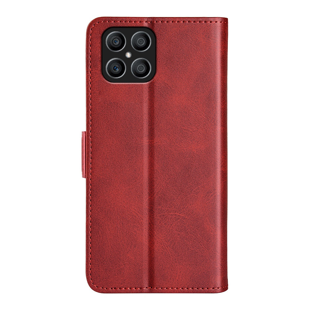 For Honor X8 Textured PU Leather Phone Case Foldable Stand Wallet Function Protective Cover
