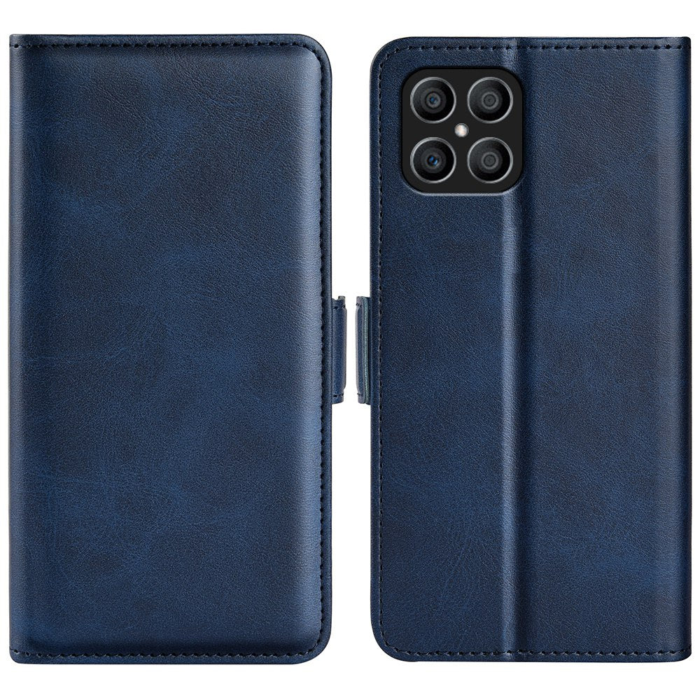 For Honor X8 Textured PU Leather Phone Case Foldable Stand Wallet Function Protective Cover
