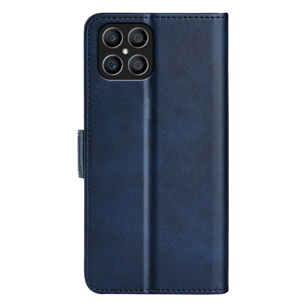 For Honor X8 Textured PU Leather Phone Case Foldable Stand Wallet Function Protective Cover