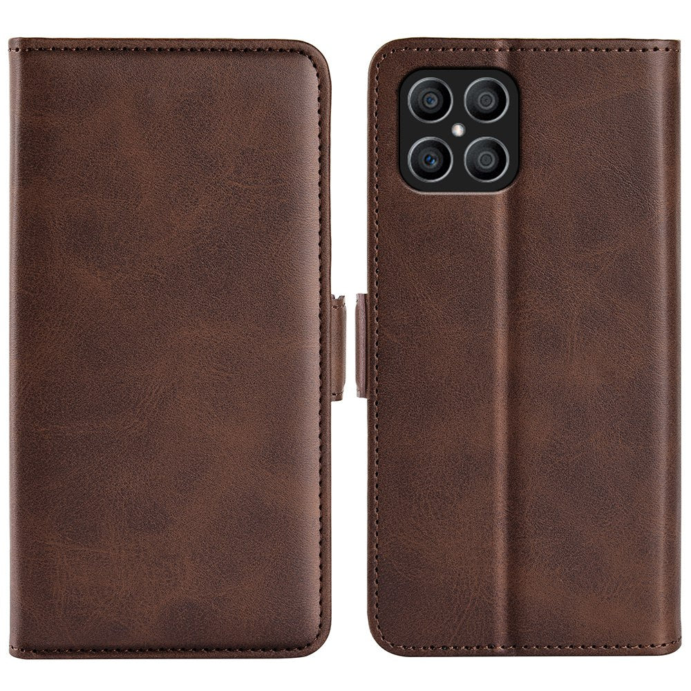 For Honor X8 Textured PU Leather Phone Case Foldable Stand Wallet Function Protective Cover