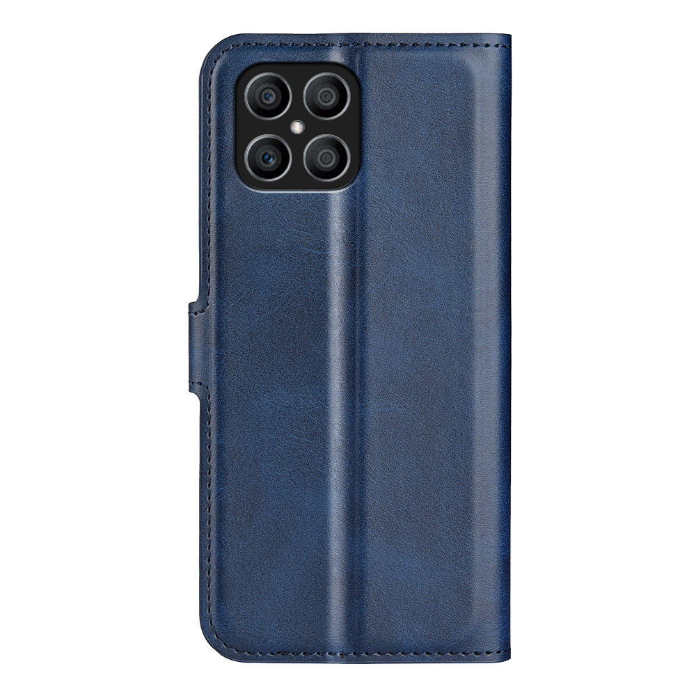 For Honor X8 Textured PU Leather Cover Stand Wallet Feature Magnetic Clasp Shockproof Flip Phone Case
