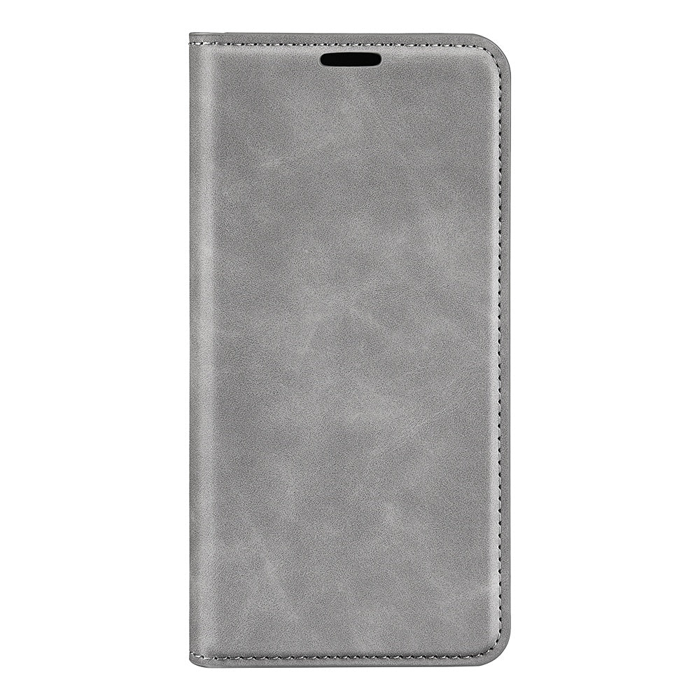 For Honor X8 Skin-touch Folio Flip Leather Cover Auto-absorbed Magnetic Phone Wallet Stand Case