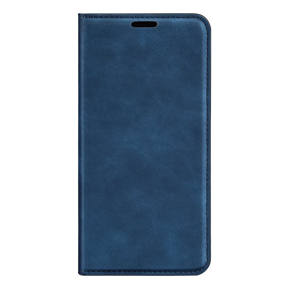 For Honor X8 Skin-touch Folio Flip Leather Cover Auto-absorbed Magnetic Phone Wallet Stand Case