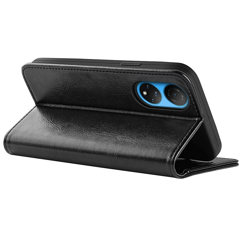 For Honor X7 Crazy Horse Texture Leather Phone Cover Folio Flip Stand Protective Case with Wallet