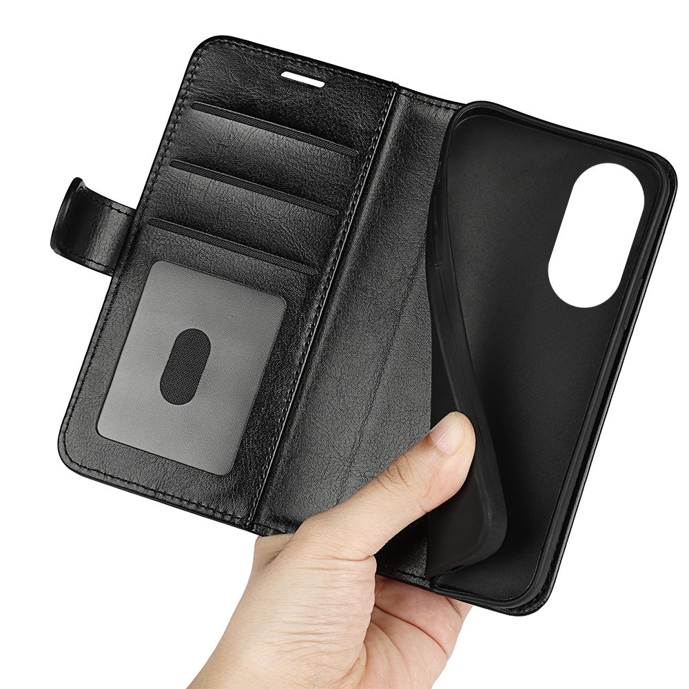 For Honor X7 Crazy Horse Texture Leather Phone Cover Folio Flip Stand Protective Case with Wallet