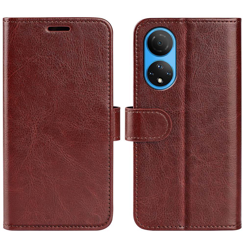 For Honor X7 Crazy Horse Texture Leather Phone Cover Folio Flip Stand Protective Case with Wallet