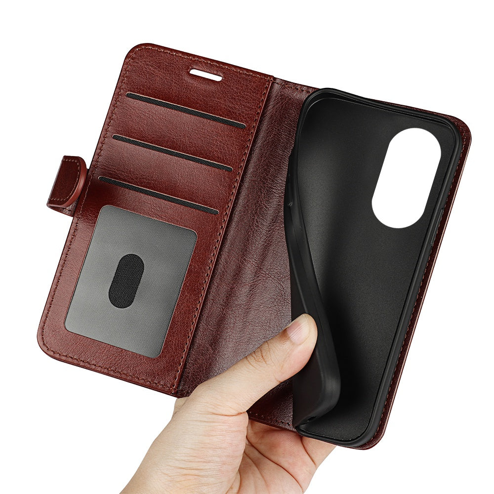 For Honor X7 Crazy Horse Texture Leather Phone Cover Folio Flip Stand Protective Case with Wallet