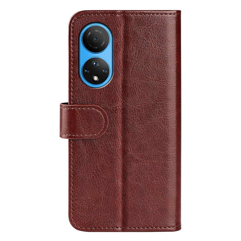 For Honor X7 Crazy Horse Texture Leather Phone Cover Folio Flip Stand Protective Case with Wallet
