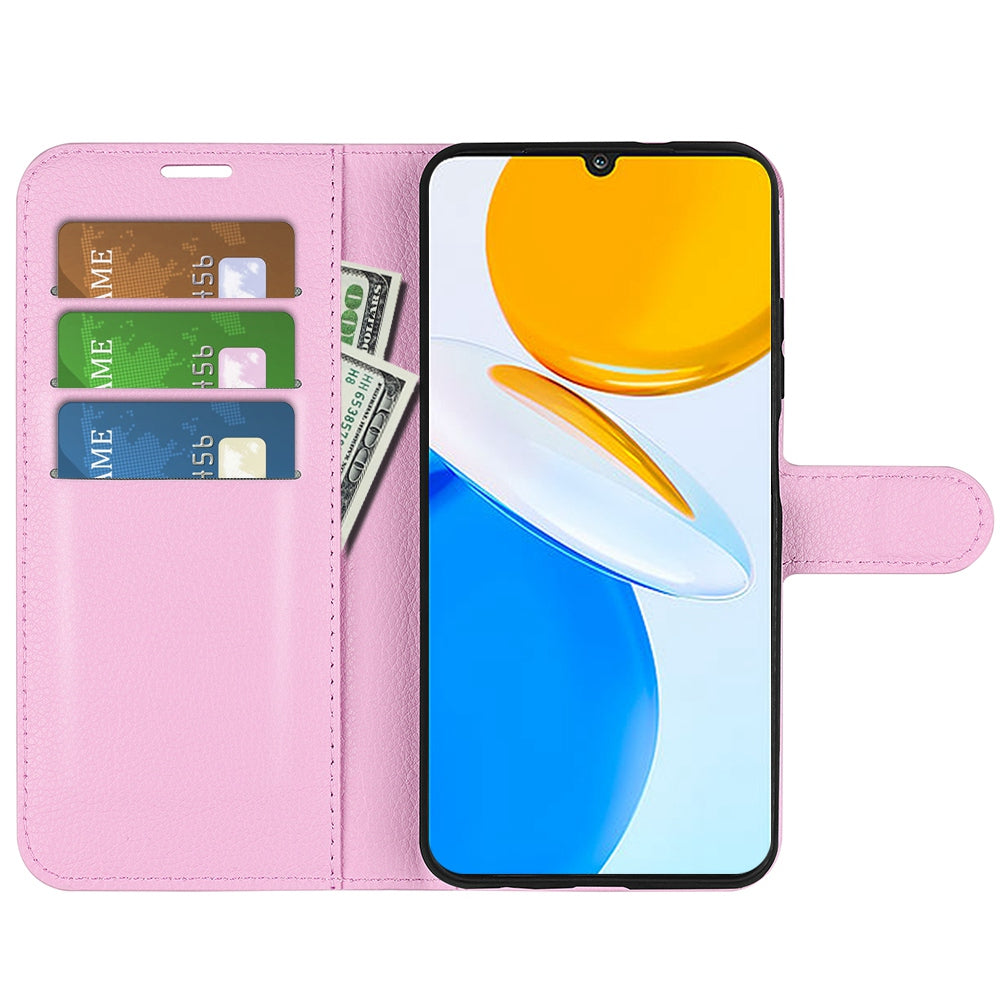 For Honor X7 Litchi Texture PU Leather Phone Full-protection Case Wallet Stand Function Shockproof Cover