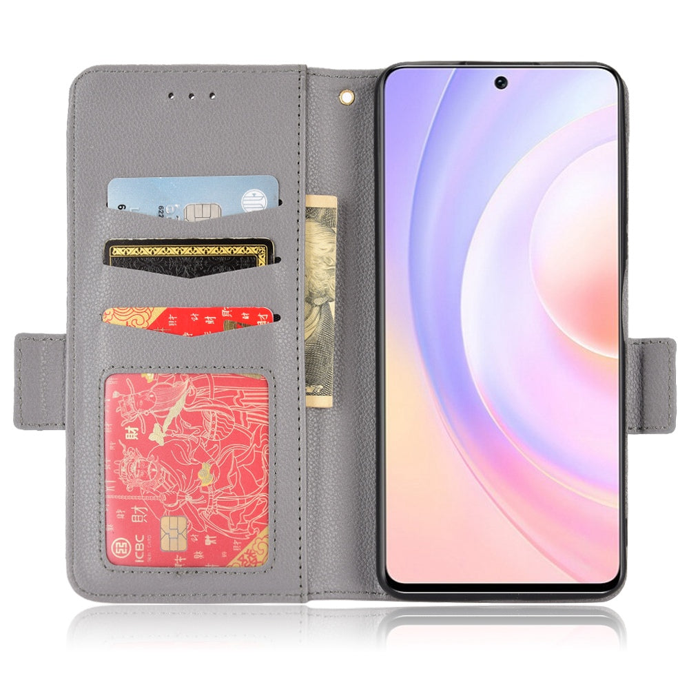 For Huawei nova 9 SE/Honor 50 SE Litchi Texture PU Leather Flip Folio Cover Wallet Design Stand Magnetic Protective Phone Case