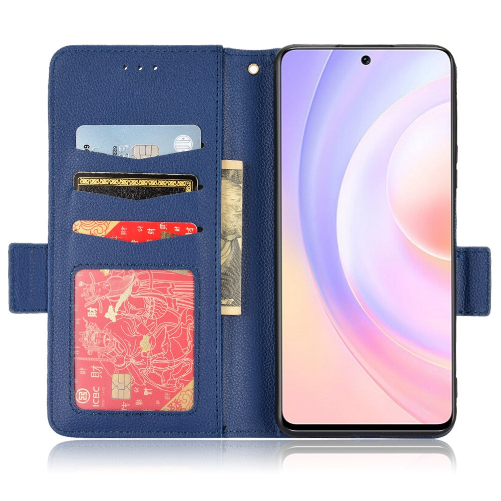 For Huawei nova 9 SE/Honor 50 SE Litchi Texture PU Leather Flip Folio Cover Wallet Design Stand Magnetic Protective Phone Case