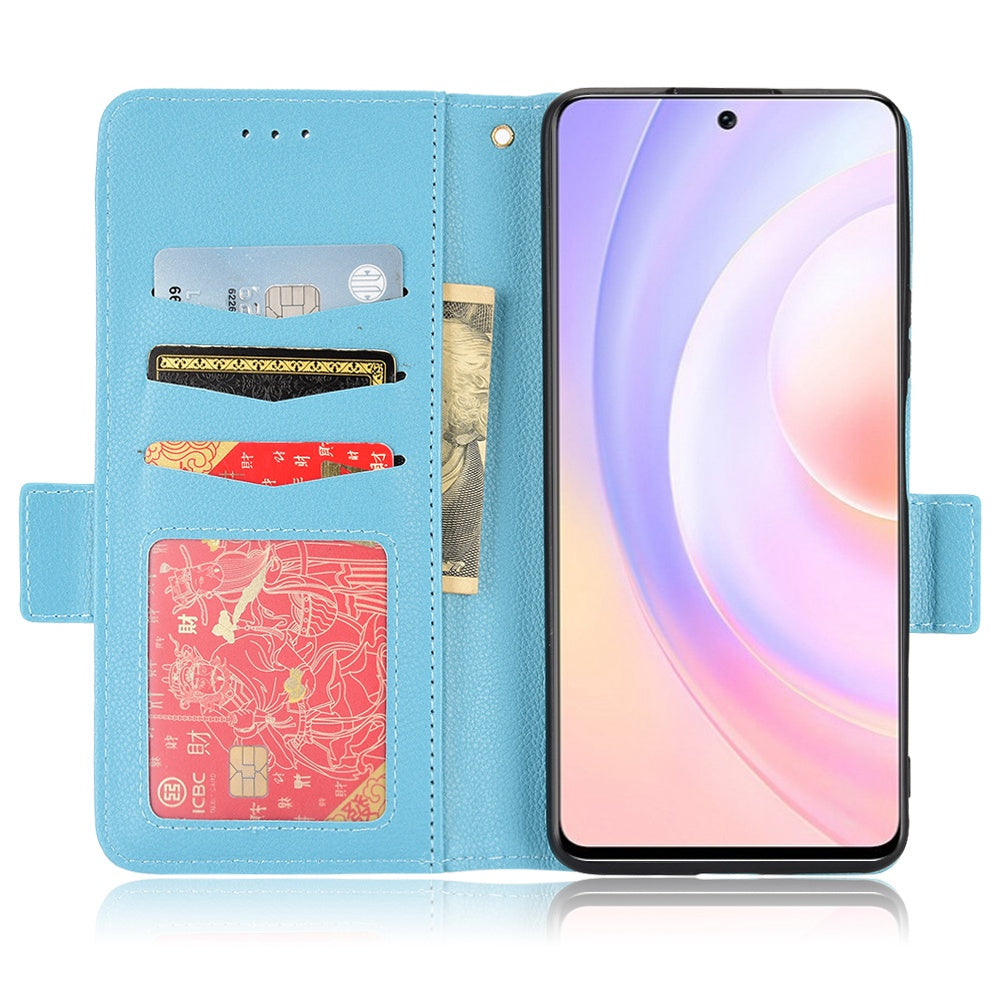 For Huawei nova 9 SE/Honor 50 SE Litchi Texture PU Leather Flip Folio Cover Wallet Design Stand Magnetic Protective Phone Case