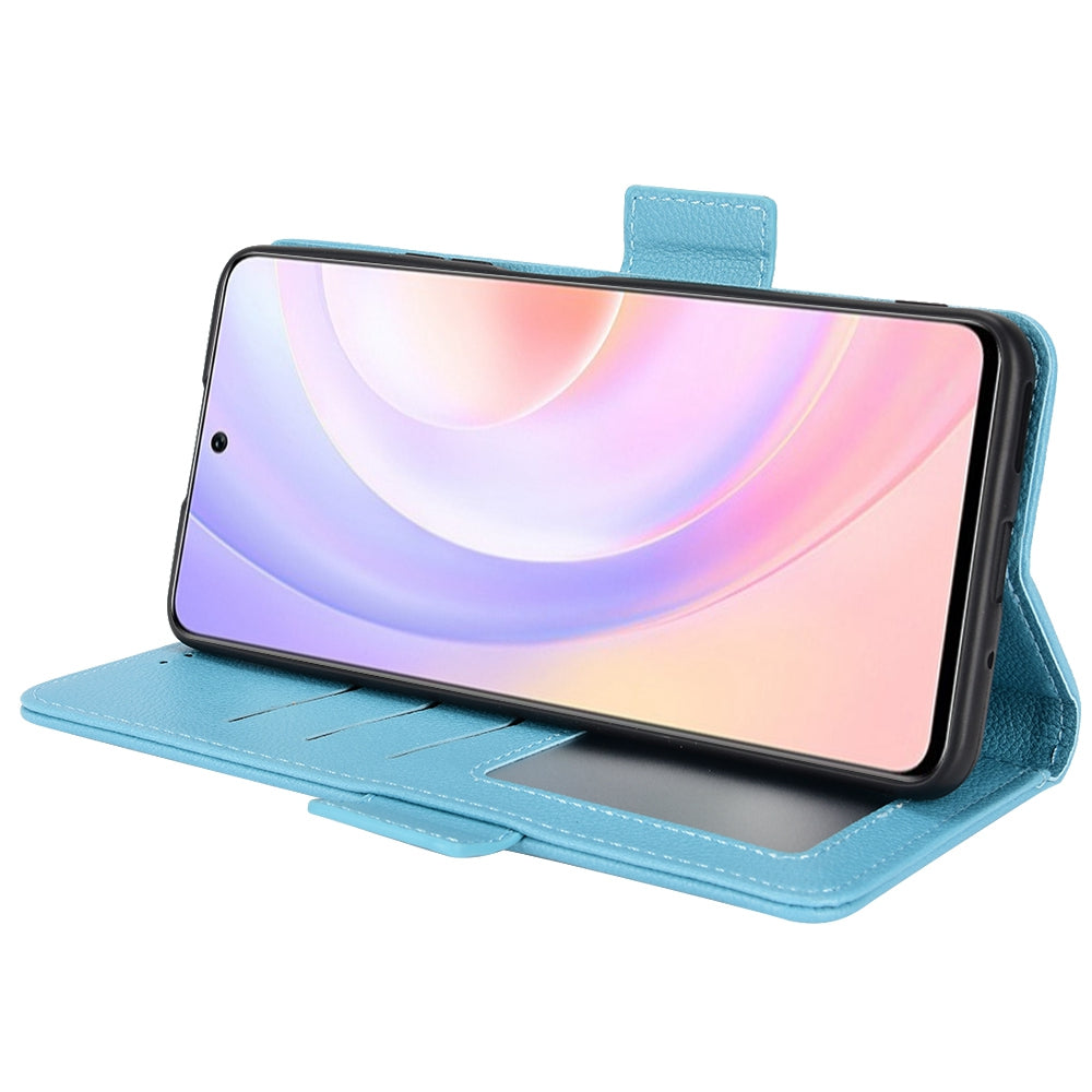 For Huawei nova 9 SE/Honor 50 SE Litchi Texture PU Leather Flip Folio Cover Wallet Design Stand Magnetic Protective Phone Case