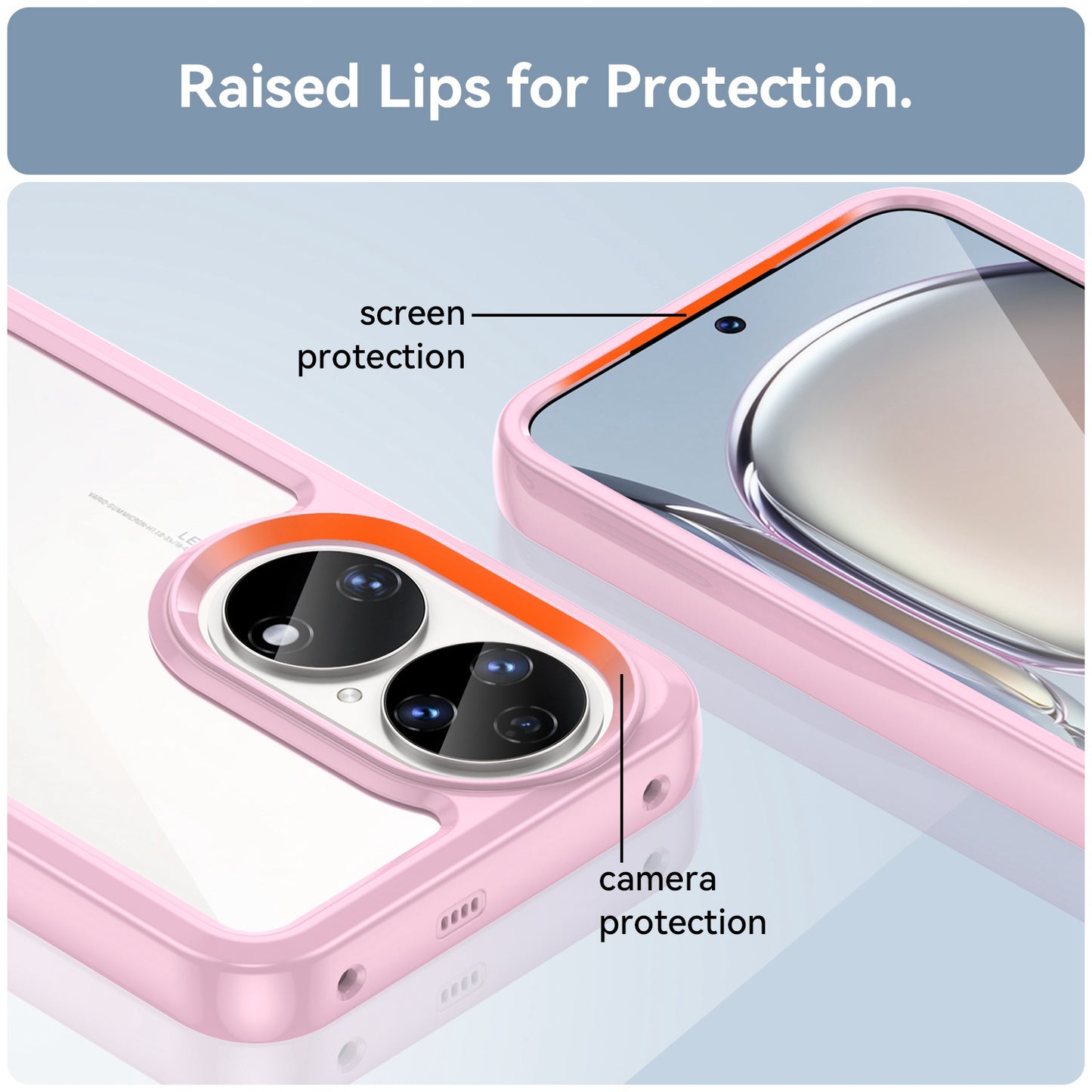 For Honor P50/P50E TPU + Acrylic Hybrid Case Independent PC Buttons Anti-dust Mobile Phone Shell