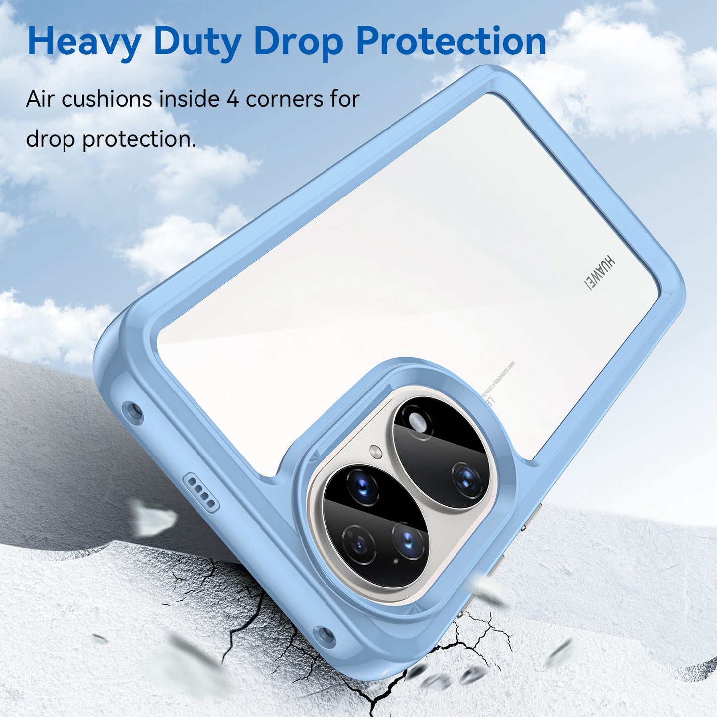 For Honor P50/P50E TPU + Acrylic Hybrid Case Independent PC Buttons Anti-dust Mobile Phone Shell