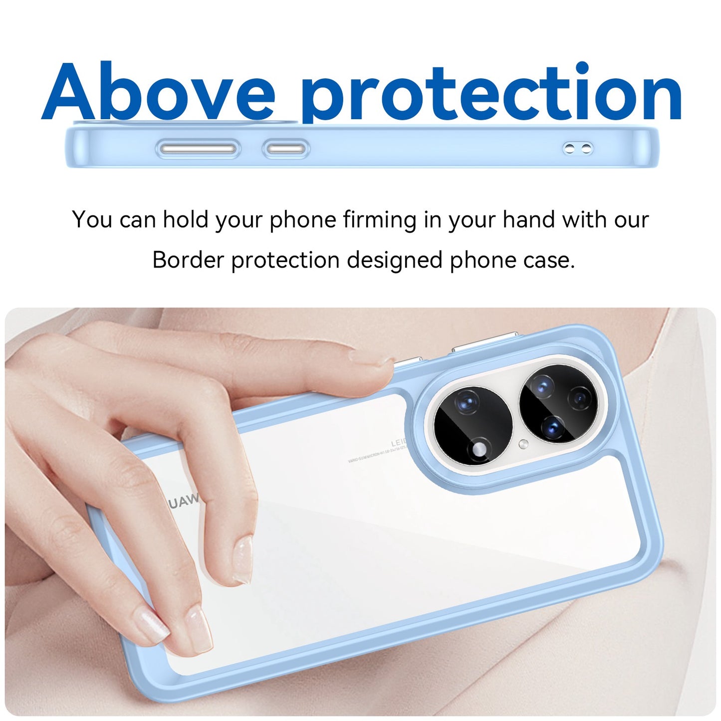 For Honor P50/P50E TPU + Acrylic Hybrid Case Independent PC Buttons Anti-dust Mobile Phone Shell