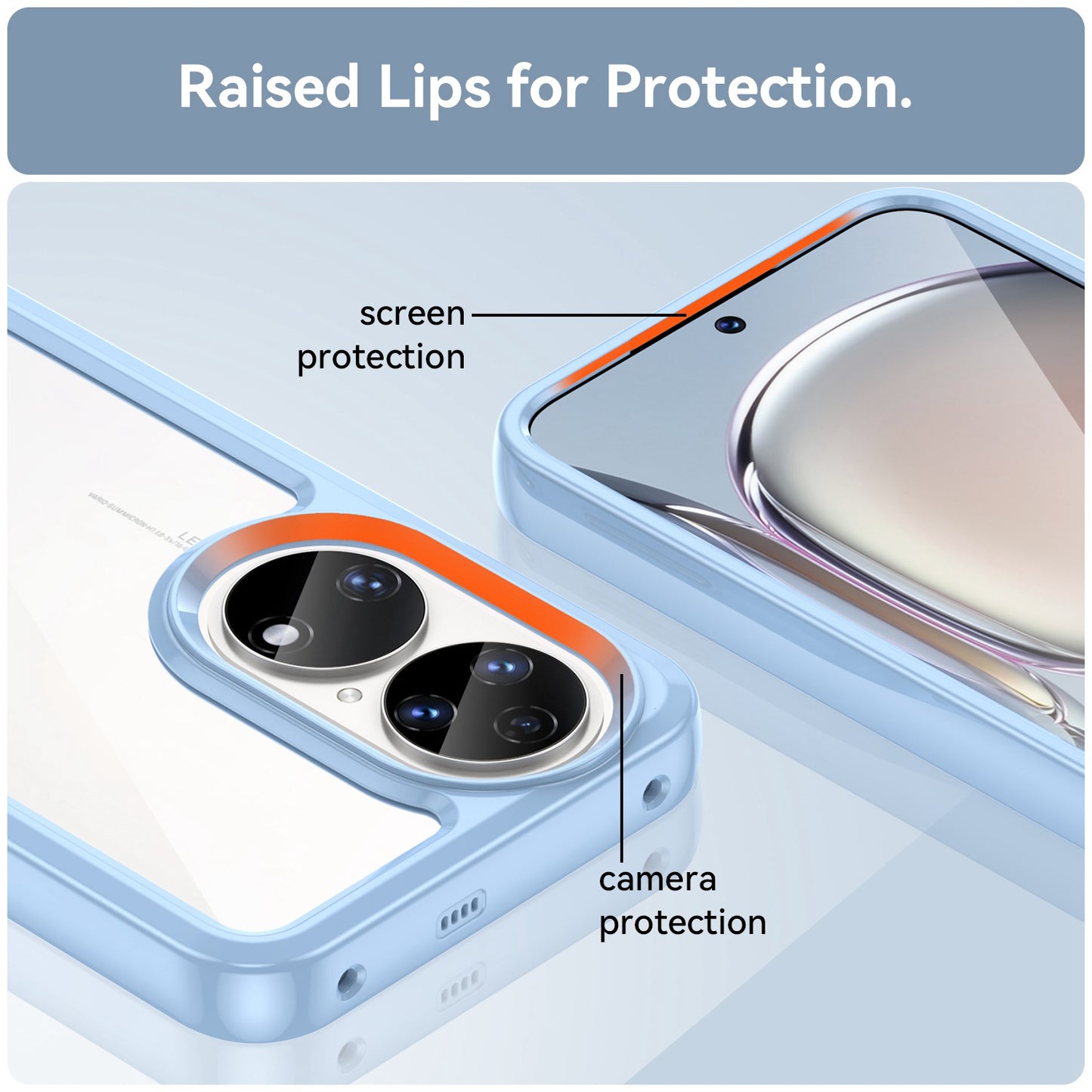For Honor P50/P50E TPU + Acrylic Hybrid Case Independent PC Buttons Anti-dust Mobile Phone Shell