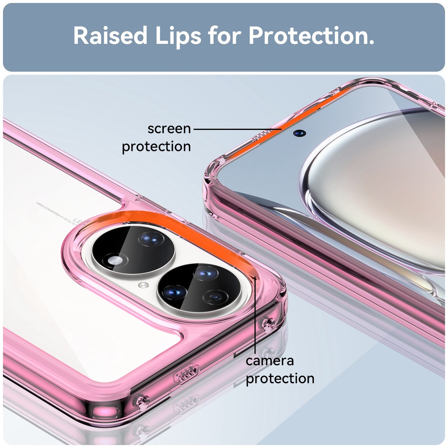 For Honor P50/P50E TPU + Acrylic Hybrid Case Independent PC Buttons Anti-dust Mobile Phone Shell