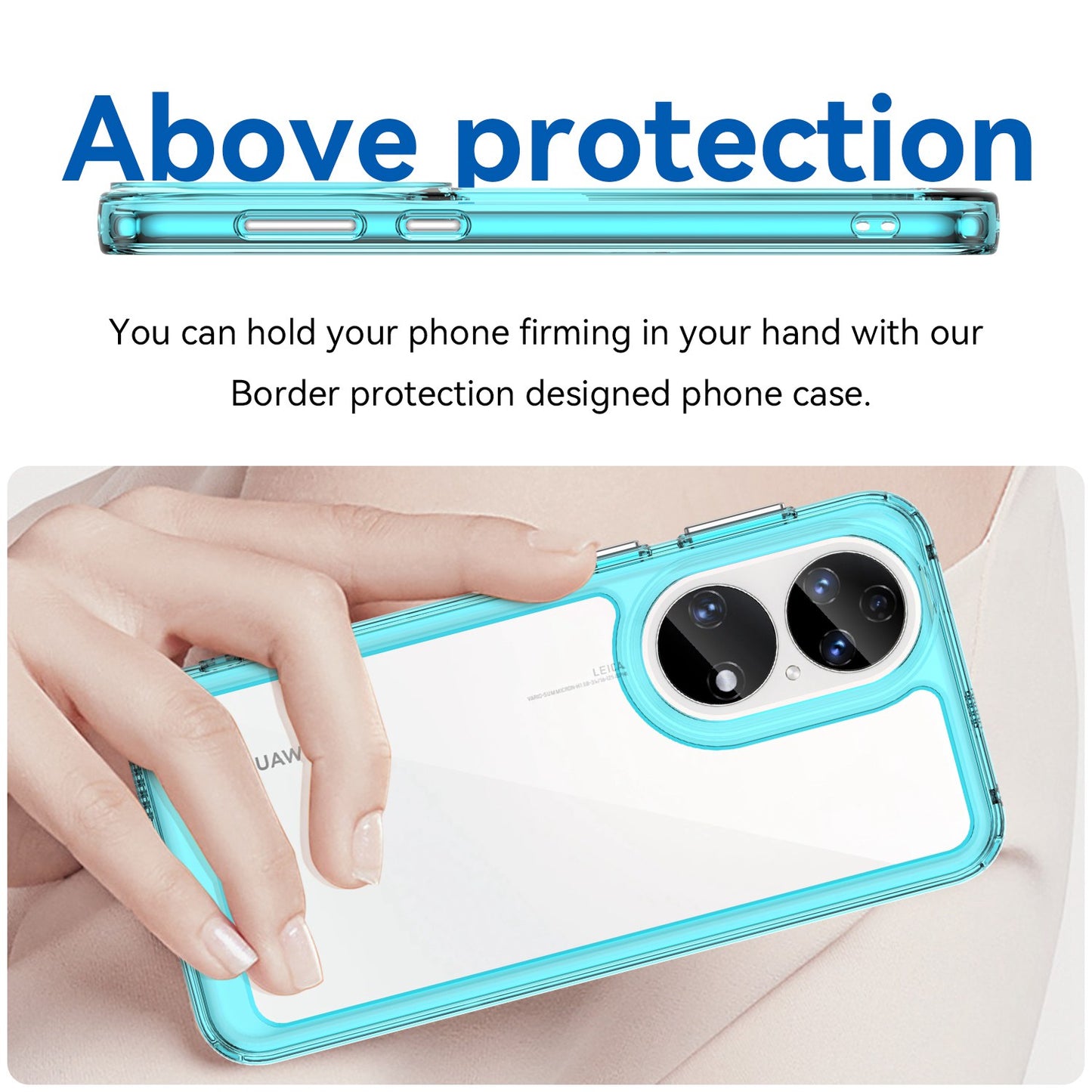 For Honor P50/P50E TPU + Acrylic Hybrid Case Independent PC Buttons Anti-dust Mobile Phone Shell