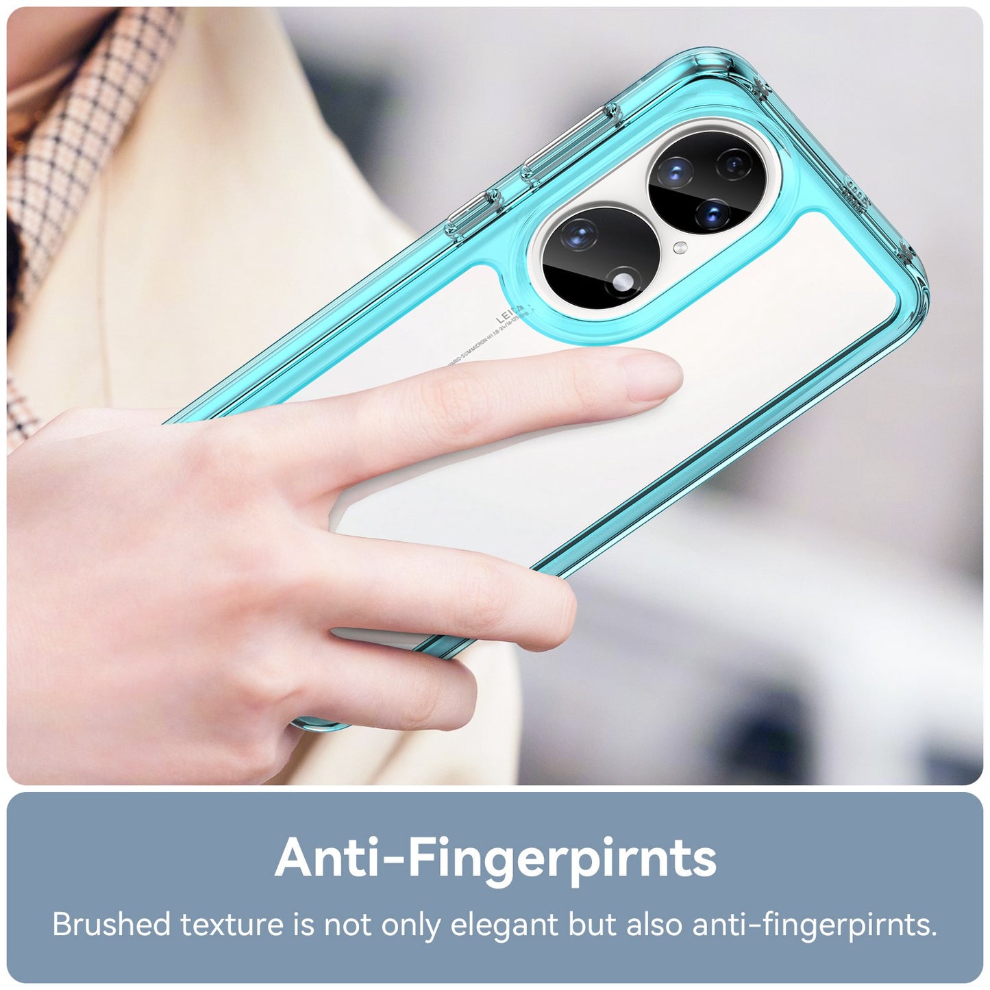 For Honor P50/P50E TPU + Acrylic Hybrid Case Independent PC Buttons Anti-dust Mobile Phone Shell