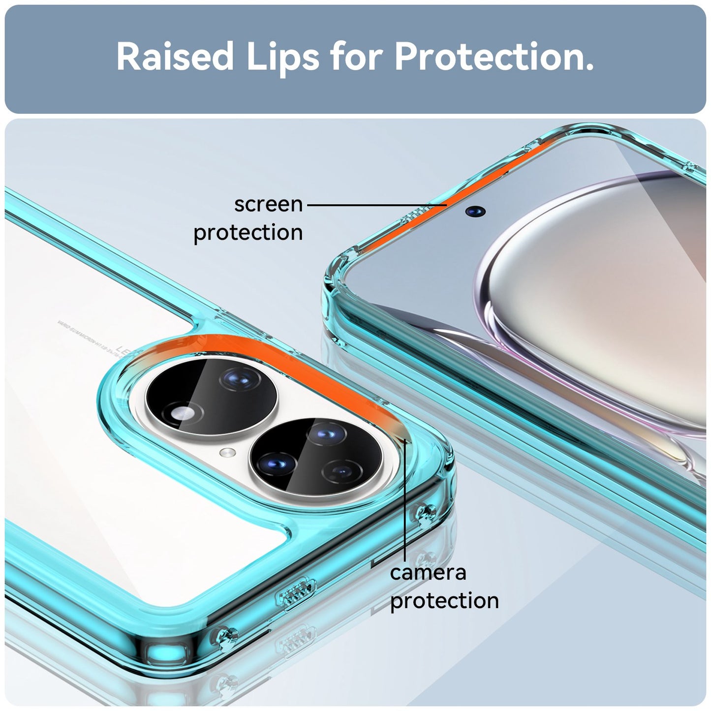 For Honor P50/P50E TPU + Acrylic Hybrid Case Independent PC Buttons Anti-dust Mobile Phone Shell