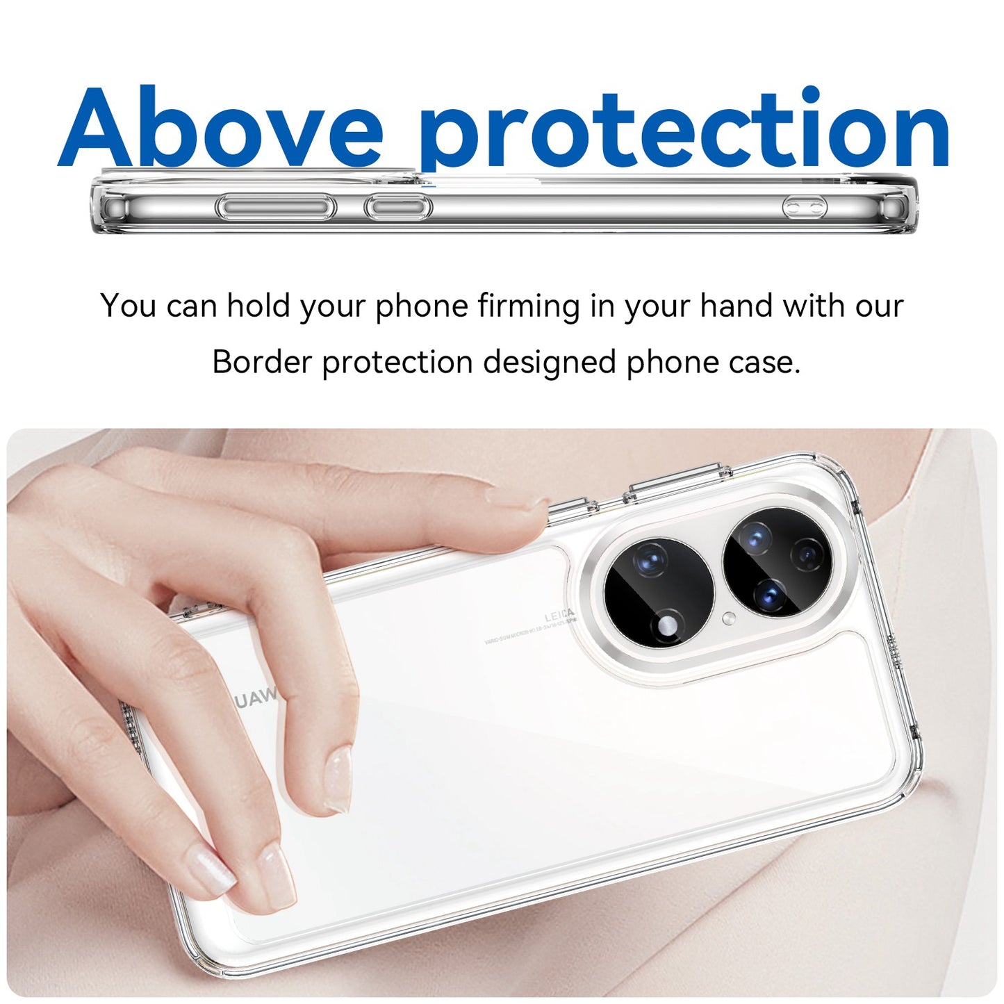 For Honor P50/P50E TPU + Acrylic Hybrid Case Independent PC Buttons Anti-dust Mobile Phone Shell