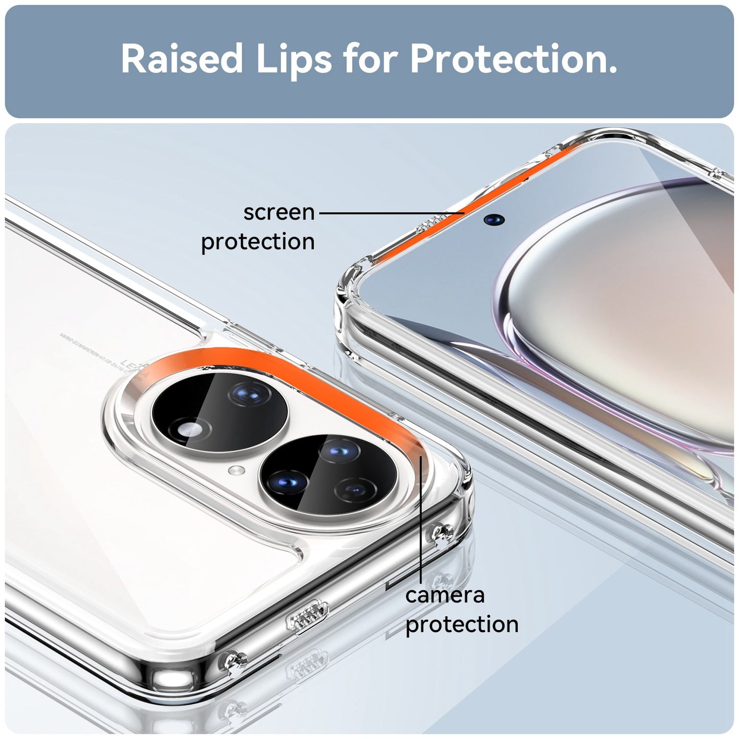 For Honor P50/P50E TPU + Acrylic Hybrid Case Independent PC Buttons Anti-dust Mobile Phone Shell