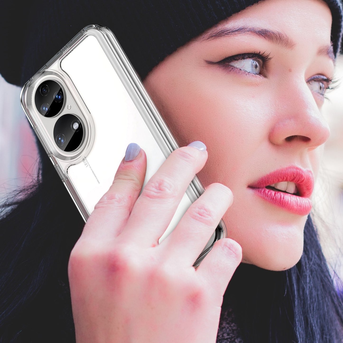 For Honor P50/P50E TPU + Acrylic Hybrid Case Independent PC Buttons Anti-dust Mobile Phone Shell