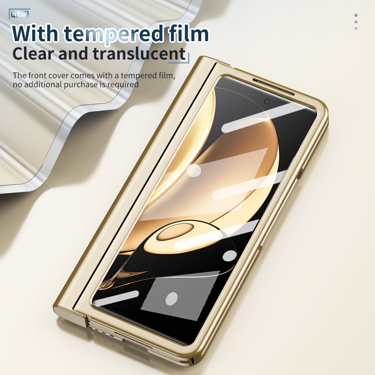 For Honor Magic V Tempered Glass Film Phone Cover Pen Slot Hinge Electroplating Folding PC Case with Stylus Pen